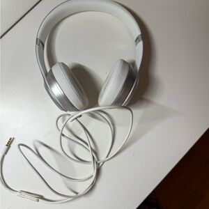 White and Silver Headphones